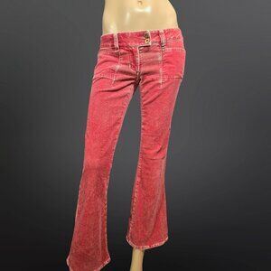 Y2K Parasuco Low Rise bootcut Corduroy Pants Size 29 Light Red 2000s RUNS SMALL